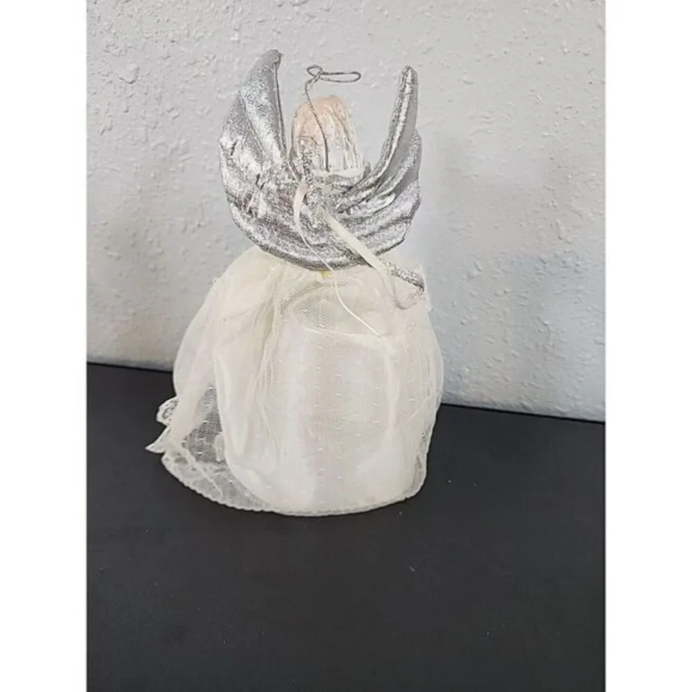 Angelic white/tan Shihtzu Dog Tree Topper 10.5